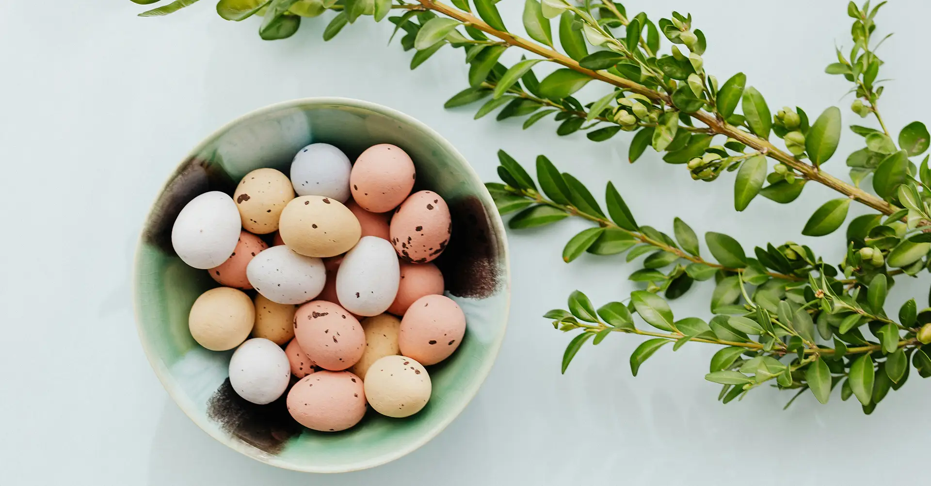 Easter eggs and a palm branch